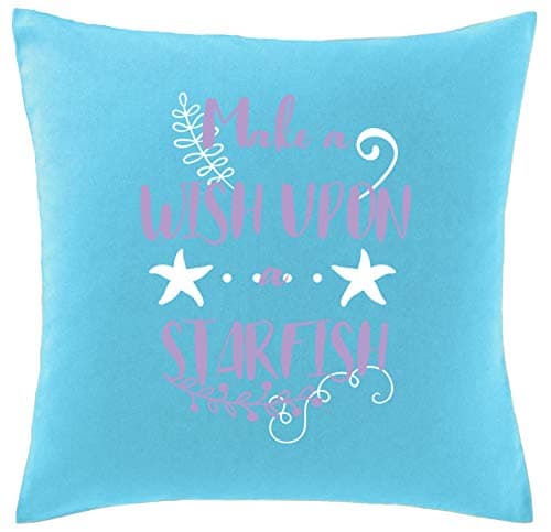 Image of Hippowarehouse Make A Wish Upon A Starfish Printed bedroom accessory cushion cover case 41x41cm