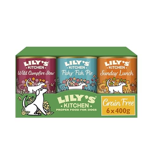 Image of Lily's Kitchen Natural Adult Wet Dog Food Tins Grain-Free Recipe Variety Pack 6 x 400g