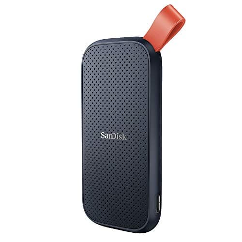 Image of SANDISK Portable SSD 480GB (Up to 520MB/s read speed, External NVME SSD, Solid state drive, Rugged, Heavy Duty Rubber Hook) Black