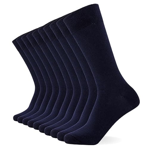 Image of FM London Mens (10-pack) Plain Socks, Navy, 6-11 UK