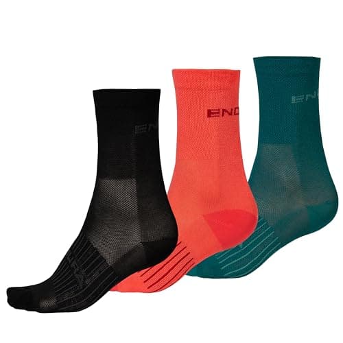 Image of Endura Women's COOLMAX® Race Socks (3-Pack) | Road Cycling Socks | Breathable | Performance Fabric Socks, Black, One Size