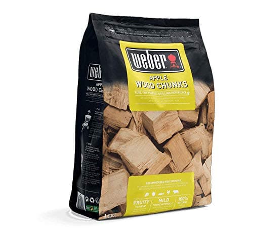 Image of Weber Applewood Chunks (1.5kg Pack) - for smoking cheese, vegetables, fish, poultry, and pork, subtly sweet aroma, EU product, sustainably sourced (17616)