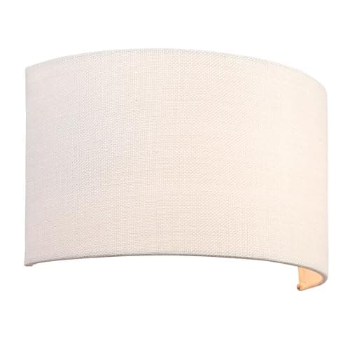 Image of National Lighting Luke Modern Indoor Hallway Lounge Half Round Wall Light E27 Light Shade in White Fabric