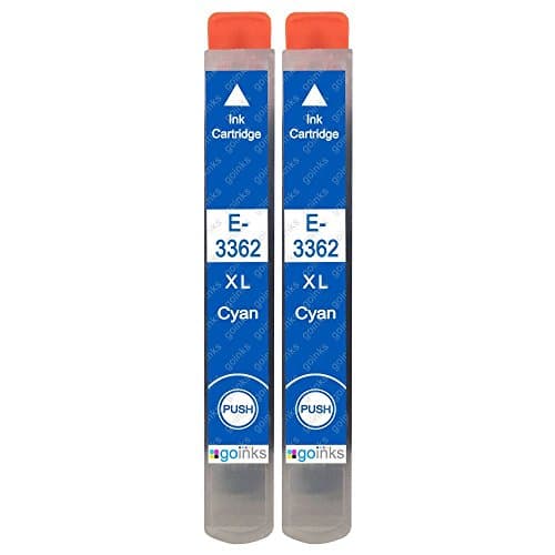 Image of 2 Go Inks Cyan Ink Cartridges to replace Epson T3362 (33XL Series) Compatible/non-OEM for Epson Expression Premium Printers, High Capacity (XL)
