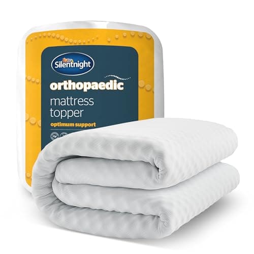 Image of Silentnight Orthopaedic Mattress Topper - Relieves Aches & Pains - Ergonomic Contoured Comfortable Foam - Supportive for Neck, Back, Body Pain - Washable Removable Cover, Hypoallergenic, Small Double