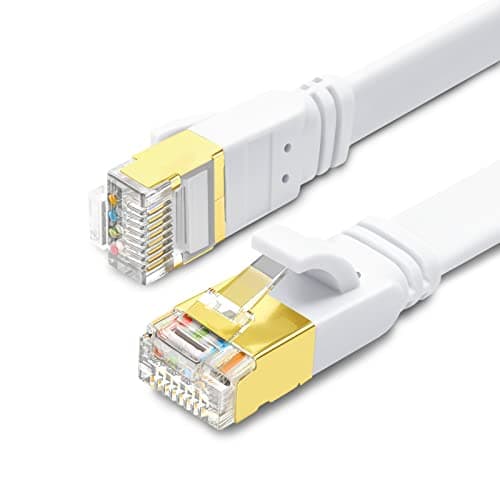 Image of Yauhody Ethernet Cable 3m, Cat 8 Internet Cable Double Shielded Network Cable,40Gbps 2000MHz High Speed Gigabit RJ45 LAN Patch Cable,Compatible for PC, PS5, X-box, Modem,Router,TV(3M,White)