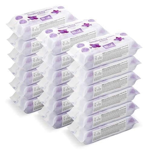 Image of by Amazon Sensitive Baby Wipes,1080 Wipes, Unscented, 18 Pack of 60