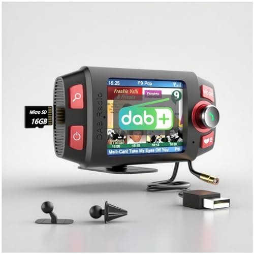 Image of Epronic DAB/DAB+ Radio Adapter for Car Stereo, 2.4” LCD Display Portable DAB Radio Receiver with Bluetooth Handsfree FM Transmitter TF Play AUX Digital Car Radio Adapter