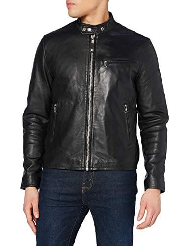 Image of Schott NYC Men's LC 949 Leather Leather Long Sleeve Jacket, Black, Medium