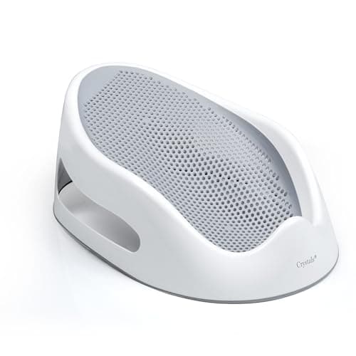 Image of Crystals Baby Bath Support Seat Grey – Soft Touch Non-Slip Newborn Bath Tub Insert, Ergonomic Design for Safe & Comfortable Bathing, Lightweight, Easy Clean, 0–6 Months