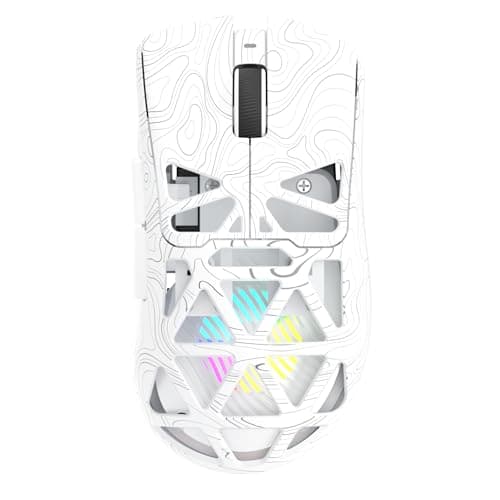 Image of AULA SC620 Gaming Mouse Wireless,BT5.0/2.4G/USB-C Gamer Mice,PAW3311 Sensor,Up to 12000DPI,7 Programmable Buttons,67g Lightweight,400mAh Battery,RGB,Rechargeable Mouse for Laptop/PC/Mac (White-L)