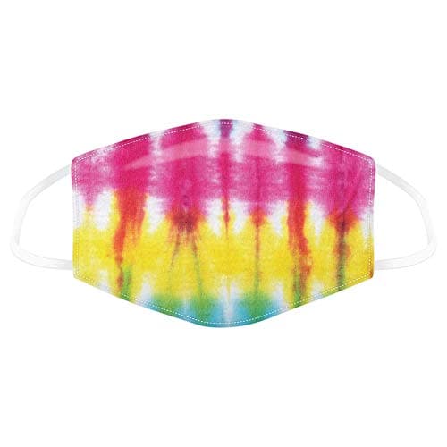 Image of Rainbow Tie Dye Design Reusable Cotton Face Mask Covering Double Protection Washable - Large Adult Size