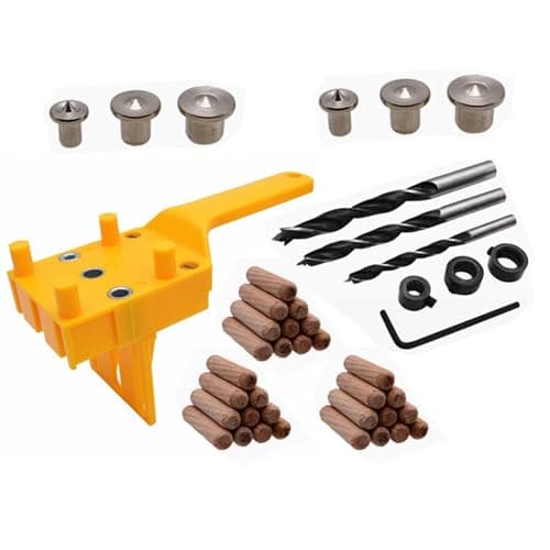 Image of NIYATA 44 pcs Dowel Jigt, Dowelling Jig, Self Centering Dowelling Jig, Woodworking Drill Guide Set for 6/8/10mm,Durable Doweling Hole Saw Tools for Precision Drilling and Easy Use
