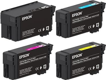 Image of Epson Original Ink Cartridges Multipack T40 T40D1 Black XL 80 ml + T40C2, T40C3, T40C4 XD2 Cyan, Magenta, Yellow, Standard 26 ml for SureColor SC-T2100 SC-T3100 SC-T5100