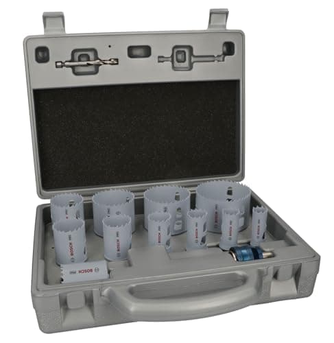 Image of Bosch 14 x PRO Multi Material Power Change Plus Hole Saw Set - Blow Mould Case (for Softwood, Drywall, Diameter 19-76 mm, Professional Accessories Drill/Screwdriver, Hammer Drill/Screwdriver)