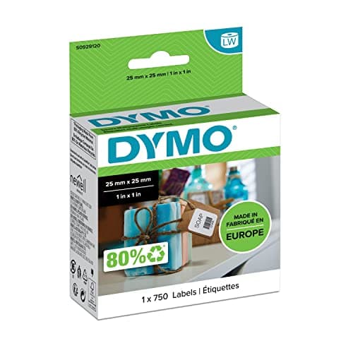 Image of DYMO Authentic LabelWriter Small Multi-Purpose Labels | 25mm x 25mm | Roll of 750 Easy-Peel Labels | Self-Adhesive | for LabelWriter Label Makers