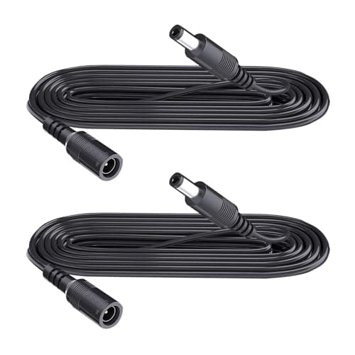 Image of Security-01 2-Pack 1m Extension Cable, Plug 5.5mm x 2.1mm, DC 5V 6V 9V 12V 24V Power Adapter Extension Cord, for CCTV Camera, IR illuminator, Printer, LED Strip, Black