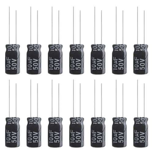 Image of ALLECIN 10uF 50V Electrolytic Capacitor 5x11mm 10 uF MFD 50 Volt 0.2x0.43in Aluminum Capacitors (Pack of 15)