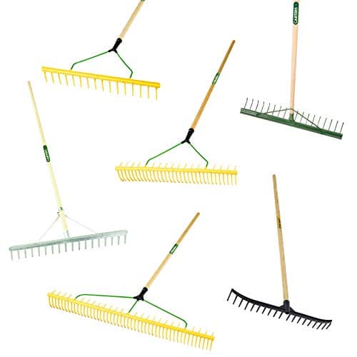 Image of PDL – Pegdev - Professional Landscape & Gardening Rakes - 1200mm Hardwood Handle, Polypropylene, Metal, Aluminium, Ideal for Ground Care. (20 Bunker)