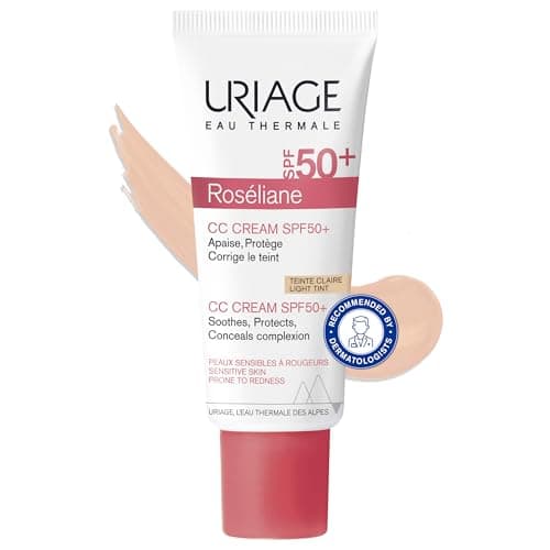 Image of Uriage Roséliane CC Cream SPF50 (Light Tint) 40ml - Sensitive Skin Prone to Redness - Covers Redness, Unifies, Hydrates - Long-lasting Soothing Action & Sun Protection - Non-comedogenic