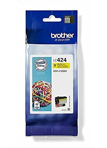 Image of Brother LC-424Y Inkjet Cartridge, Yellow, Single Pack, Standard Yield, includes 1 x Inkjet Cartridge, Brother Genuine Supplies