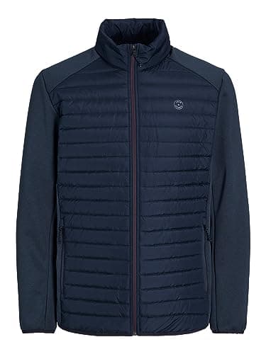 Image of JACK & JONES Men's Jjemulti Quilted Collar Noos Quilted Jacket, Navy blazer/detail: set-in sleeves, M