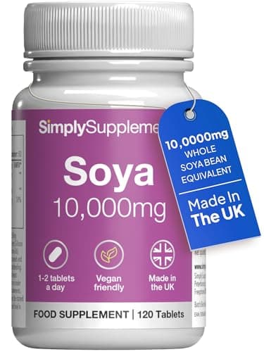 Image of SOYA 10,000mg | Supports Hormonal Balance with Vitamin B6 | Potent Daily Formula | Vegan and Vegetarian Friendly | 120 Tablets = 2 Months' Supply | Manufactured in The UK