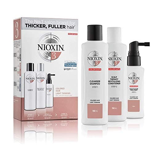 Image of Nioxin 3-Part System, System 3 Coloured Hair with Light Thinning, Hair Thickening Treatment, Scalp Therapy, Trial Kit
