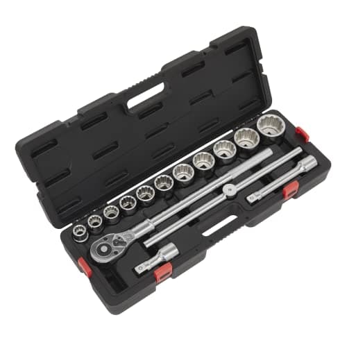 Image of Sealey 3/4" Sq Drive 12-Point WallDrive® Socket Set - Metric, 15pc AK2583