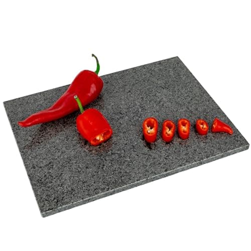 Image of Homiu Natural Granite Chopping Board | Worktop Protectors Heat Resistant | Suitable for Meat, Fish & Vegetables | Large Chopping Boards | Hard Wearing Countertop | 40x30x1.5CM