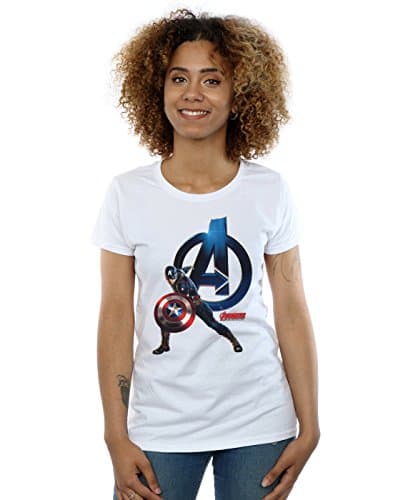 Image of Marvel Women's Captain America Pose T-Shirt X-Large White