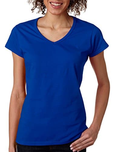 Image of Gildan Women's Softstyle V-Neck T-Shirt, royal blue, M