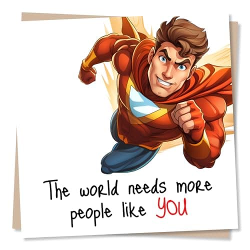 Image of The World Needs More People Like You - Superhero Thank You Card - for Friends and Family - Appreciation Card Made in UK