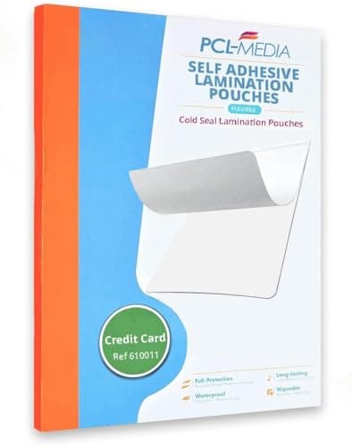 Image of Self Seal Laminating Pouches Credit Card Size, Cold Seal ID Card Laminating Pouch Encapsulation Pouch Finish Size 86 x 54mm (Pack of 25) from PCL Media ltd