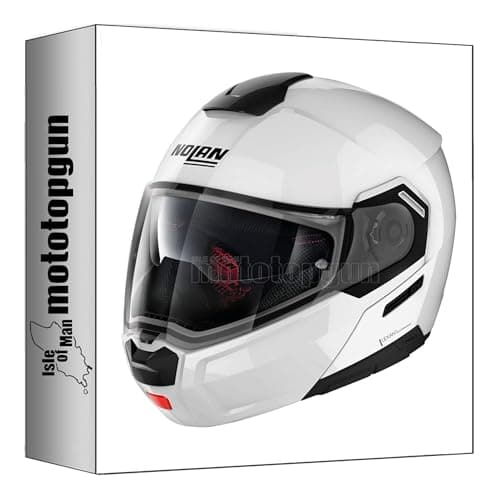 Image of nolan motorbike helmet - flip up n90-3 06 special pure white size xl mototopgun