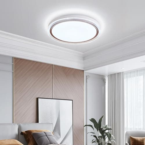 Image of Warmiehomy LED Flush Mount Ceiling Light 50cm,96W Modern LED Ceiling Lamp Acrylic,Cool Light 6000K Round Ceiling Lighting for Bedroom,Office,Bathroom,Dining Room(White)