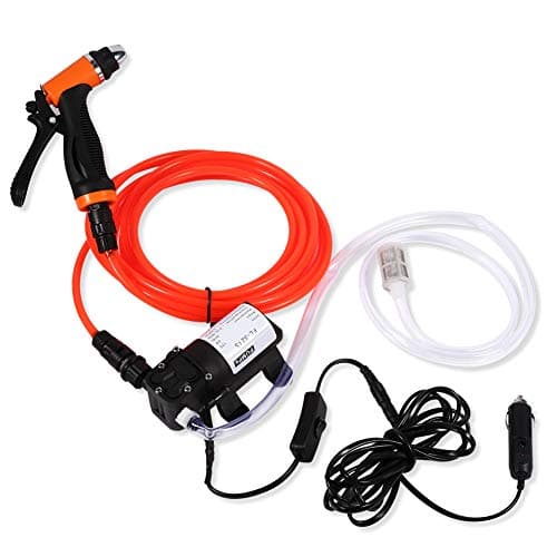 Image of Ejoyous 12V High Pressure Electric Car Washer Cleaning Machine Set, 80W 130PSI Car Wash Pump with Spray Gun and Hose, Convenient Portable Washer Pump Set, Multifunctional Pump for Washing Watering