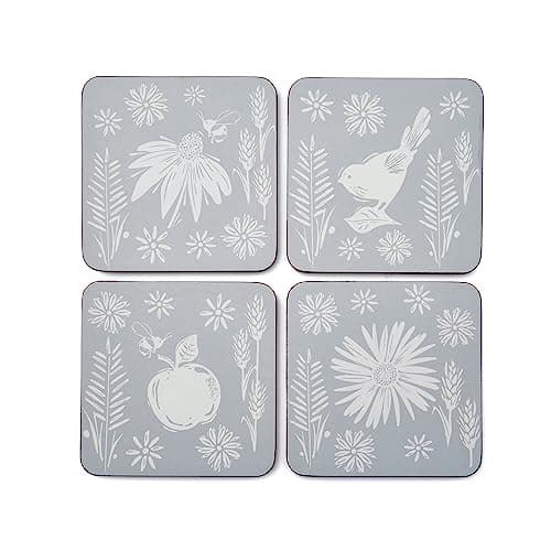 Image of Cooksmart Pack of 4 Drink Coasters | British Designed Eco Cork Drinks Coasters For Modern Homes | Coasters For Drinks For All Types of Cups & Mugs - Homestead