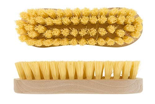 Image of Elliott Wooden Scrubbing Brush with Curved Grip Handle, Durable Hard Synthetic Fibres, Ideal for Laundry, Carpet Cleaning and Scrubbing Hard and Laminate Floors