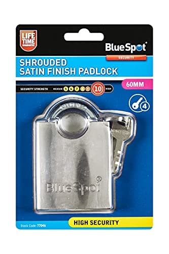 Image of Blue Spot Tools 77046 60mm Shrouded Satin Finish Padlock