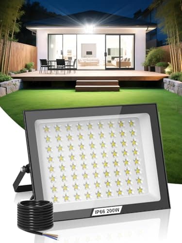 Image of Litglobe Flood Lights Outdoor 200W,20000LM Super Bright LED Floodlight Outdoor,6500K Cool White Security Light,IP66 Waterproof Wall Light for Garden, Garage, Yard, Parking Lot, Warehouse