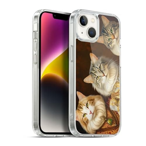 Image of Head Case Designs Officially Licensed Michael David Ward Fancy Cats Animals Gel Case [Military Grade Protection] Compatible with Apple iPhone 14 Plus and Compatible with MagSafe