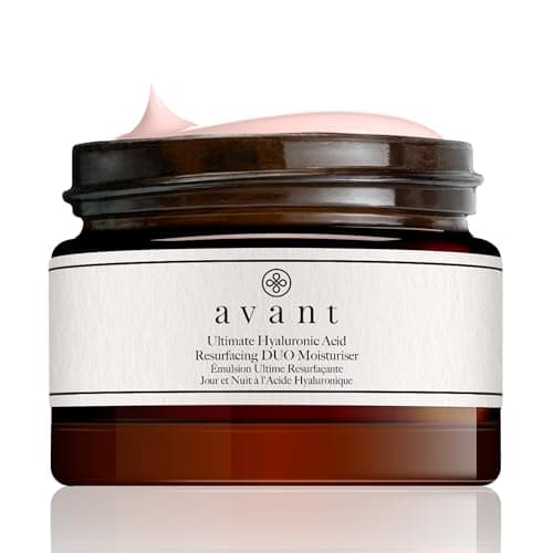 Image of Avant Skincare Ultimate Hyaluronic Acid Resurfacing Duo Moisturiser – Anti-Ageing Hydrating Face Cream for Wrinkles, Fine Lines & Dry Skin, with Shea Butter & Almond Oil, 50ml