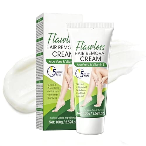 Image of Aloe Vera Hair Removal Cream with Vitamin E, Hair Removal Cream for the Body, 5-Minute Gentle Depilatory Cream for Legs, Armpits, Arms, Slows Regrowth, Soothes the Skin, Smooth Results