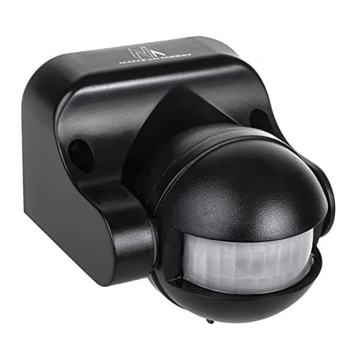 Image of Maclean MCE358 W Occupancy PIR Motion Sensor Dusk-to-Dawn Infrared Detector IP44, Range 12m, Angle 180°, max load 800 / 1200W (Black)