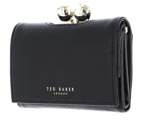 Image of Ted Baker Roosa Rose Detail Leather Small Bobble Purse Black