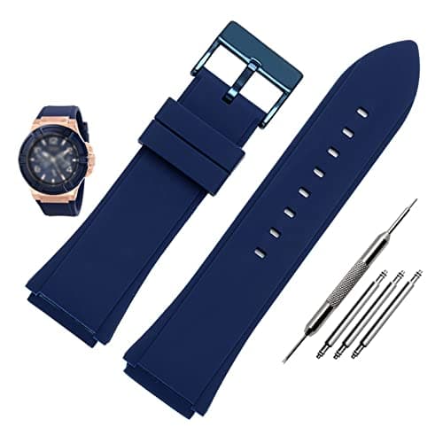 Image of RCIDOS Top Aesthetics Rubber Watchband 22mm Blue Color Silicone Rubber Bracelet For Guess W0247G3 For W0040G3 For W0040G7 Watches Band Sport Watch Strap (Color : Blue blue buckle, Size : 22mm)