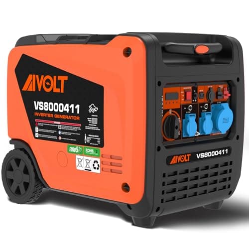 Image of AIVOLT 6000W Petrol Inverter Generator 4 Stroke Portable Generator for Camping, Construction, Jobsites - Pure Sine Wave, Ultra Quiet, Electric Key-322cc Engine, 13.5L Fuel Tank