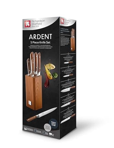Image of Richardson Sheffield Ardent 6 Piece Knife Block Set, Brown