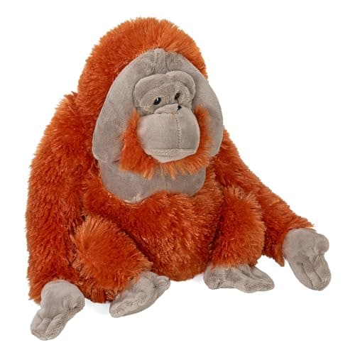 Image of Wild Republic Male Orangutan Plush Soft Toy, Cuddlekins Cuddly Toys, Gifts for Kids 30 cm,Brown, Polyester